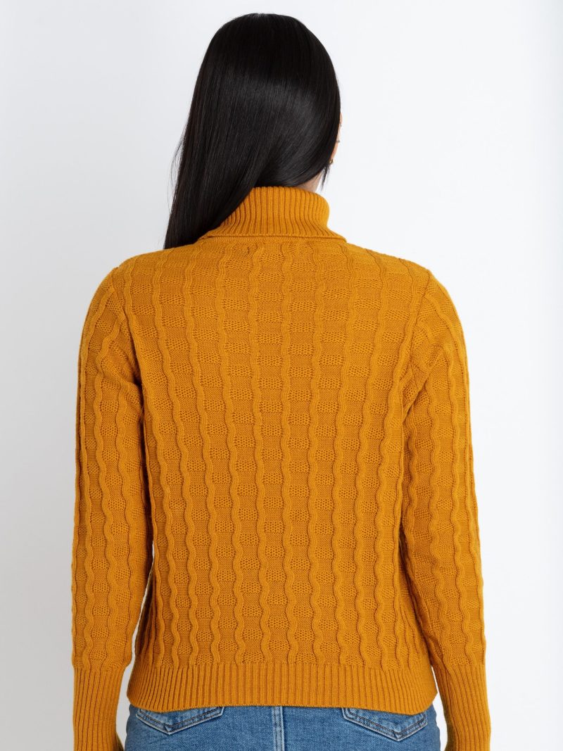 Womens Solid High Neck Sweater