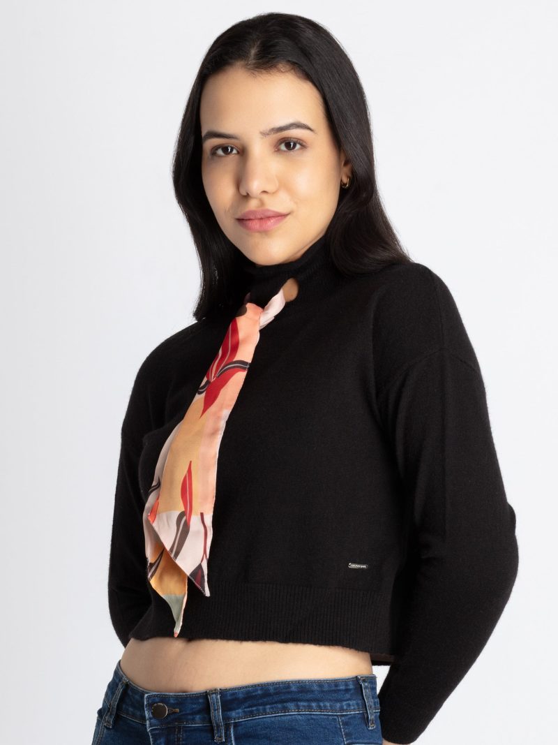 Womens Solid Turtle Neck Sweater