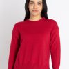 Womens Solid Round Neck Sweater