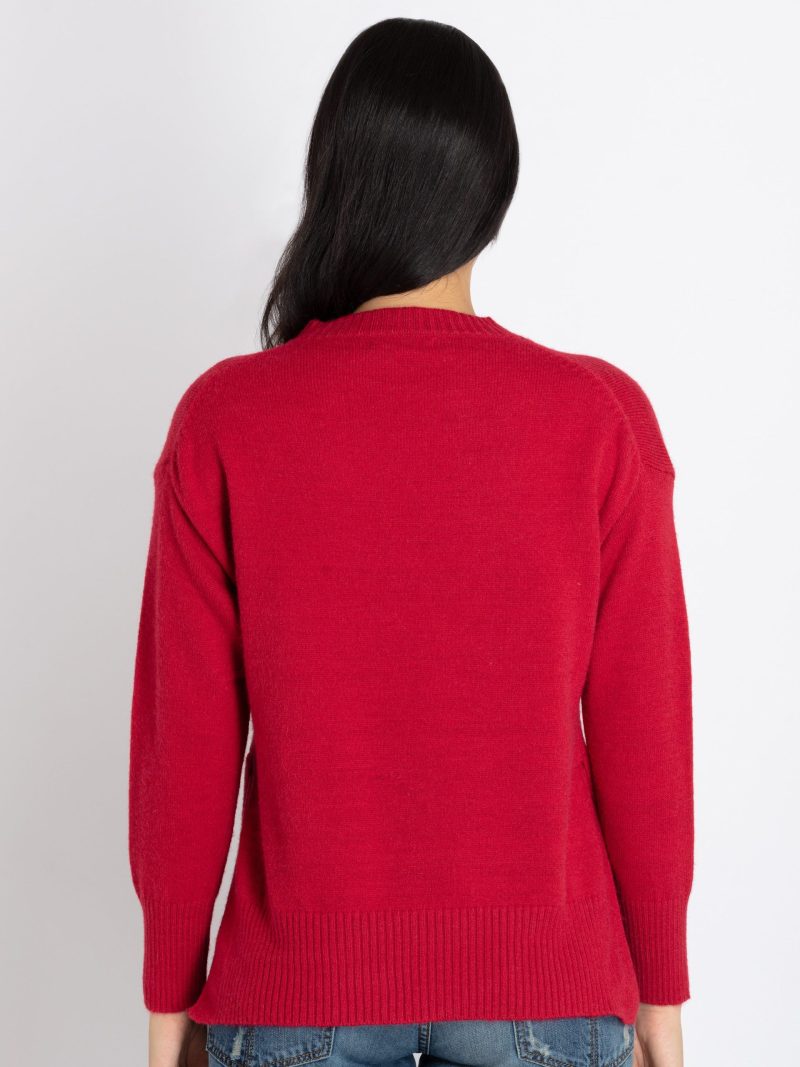 Womens Solid Round Neck Sweater