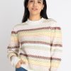 Womens Jacquard Round Neck Sweater