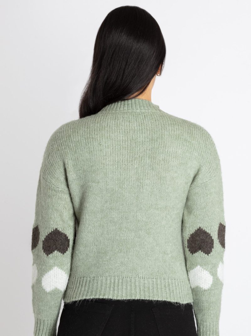Womens Jacquard Round Neck Sweater