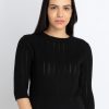 Womens Solid Round Neck Sweater