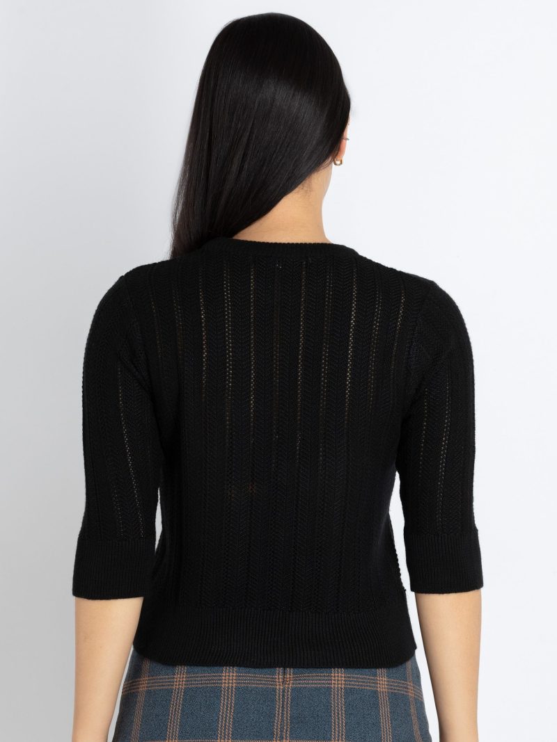Womens Solid Round Neck Sweater