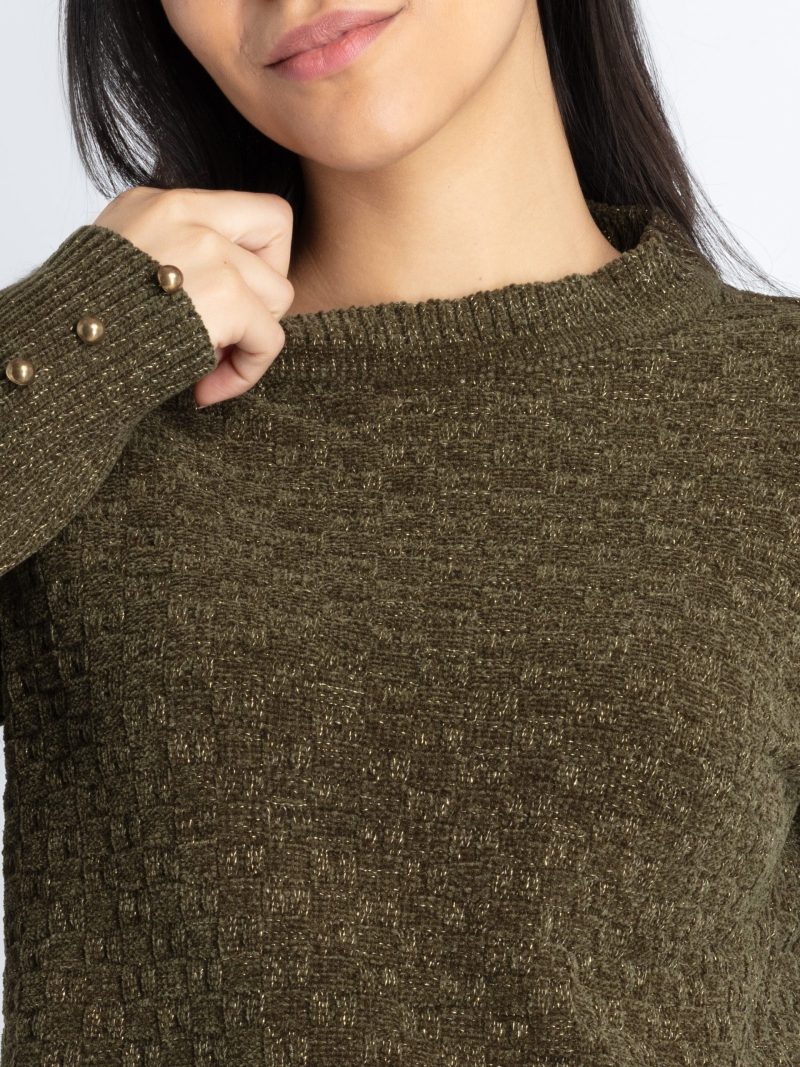 Womens Solid Round Neck Sweater