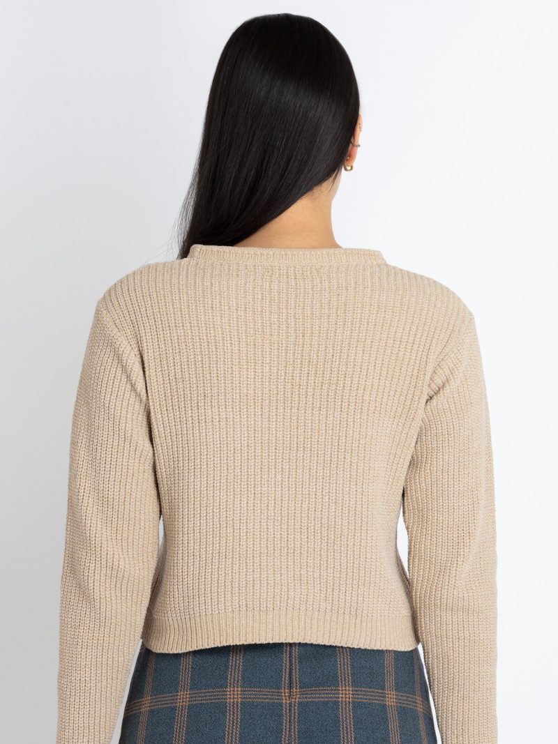 Womens Solid Round Neck Sweater