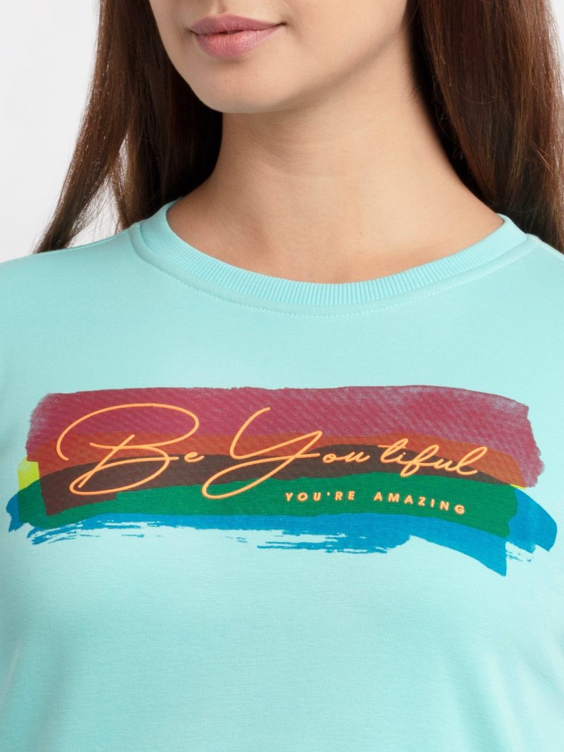 Women'S Printed Round Neck Sweatshirt