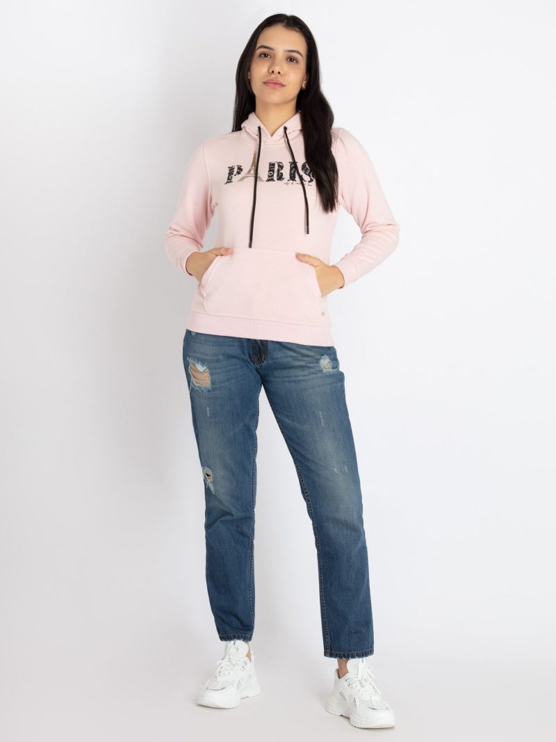 Womens Printed Hooded Sweatshirt