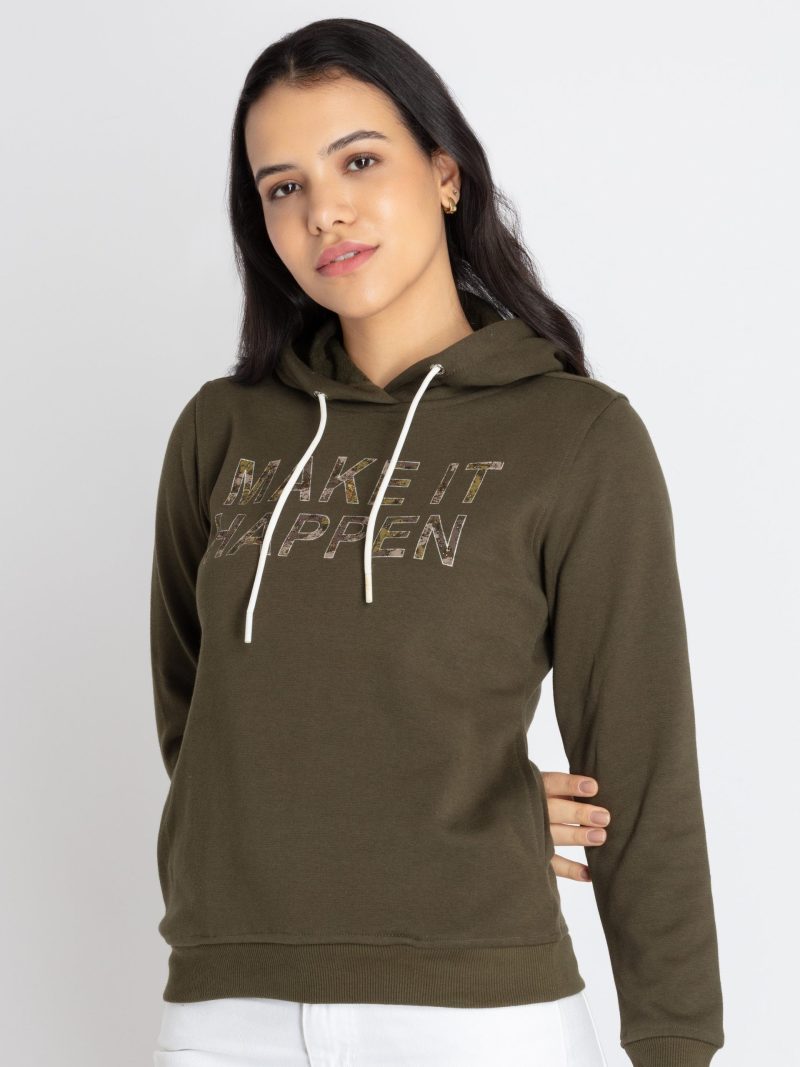Womens Printed Hooded Sweatshirt