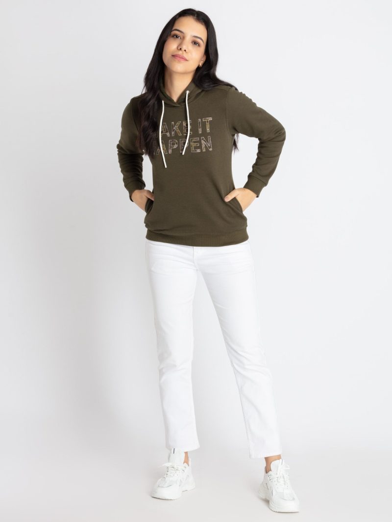 Womens Printed Hooded Sweatshirt