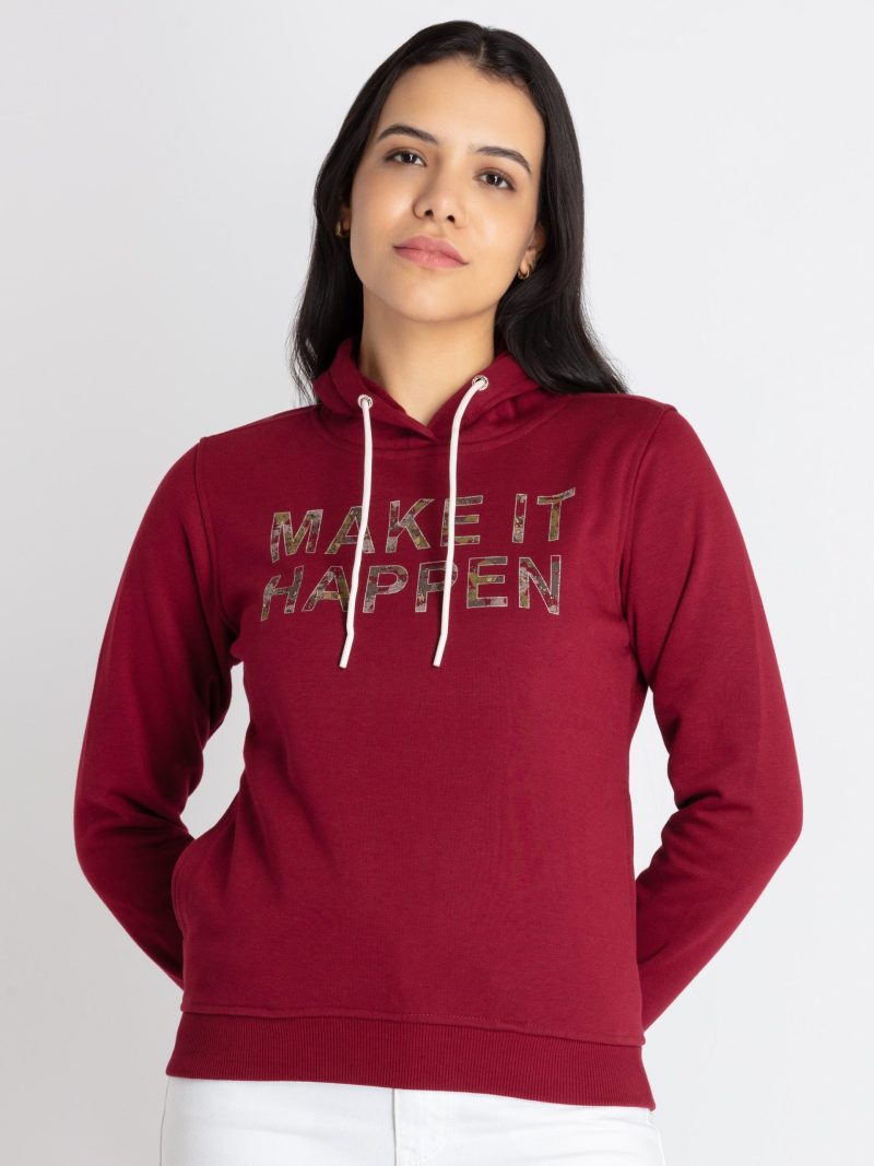 Womens Printed Hooded Sweatshirt