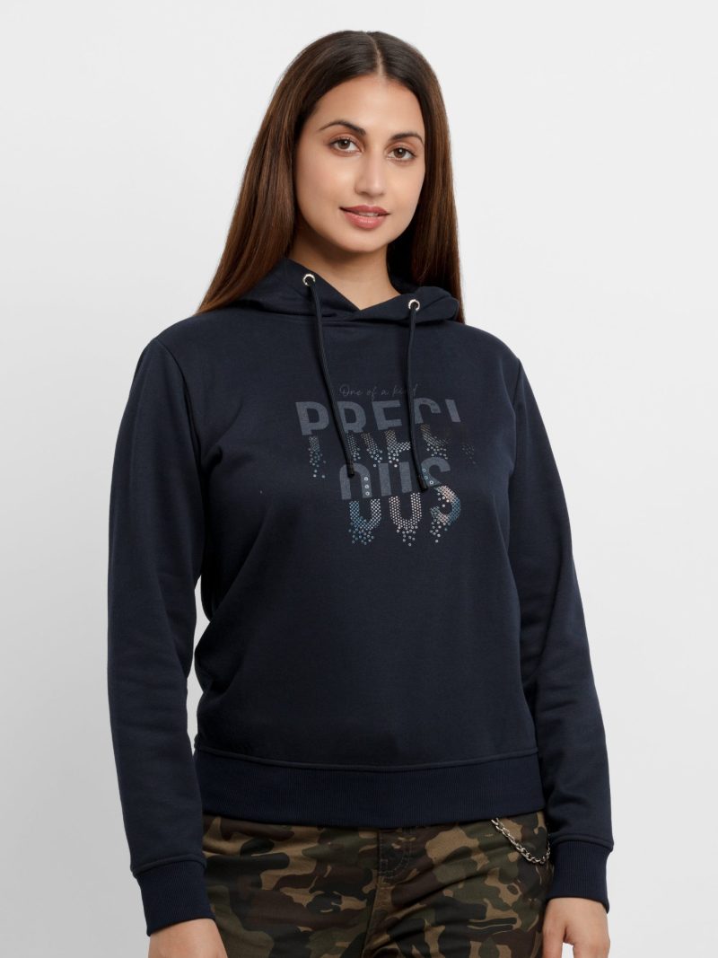 Womens Printed Hooded Sweatshirt