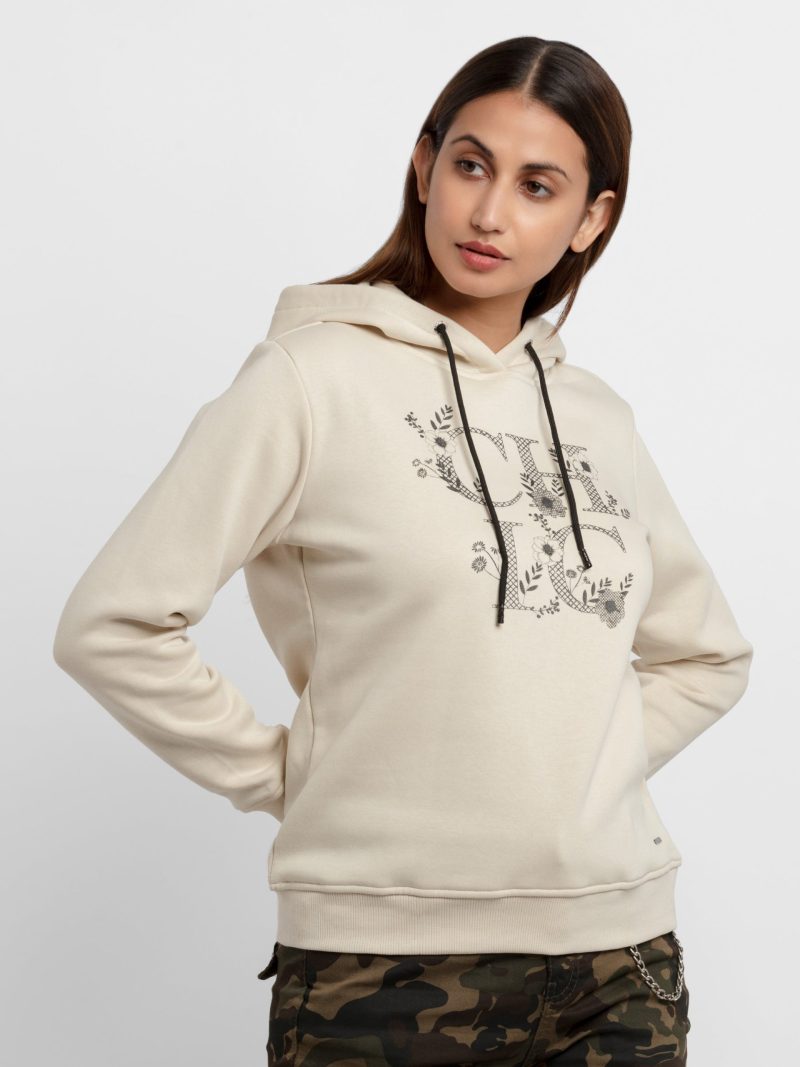 Womens Printed Hooded Sweatshirt