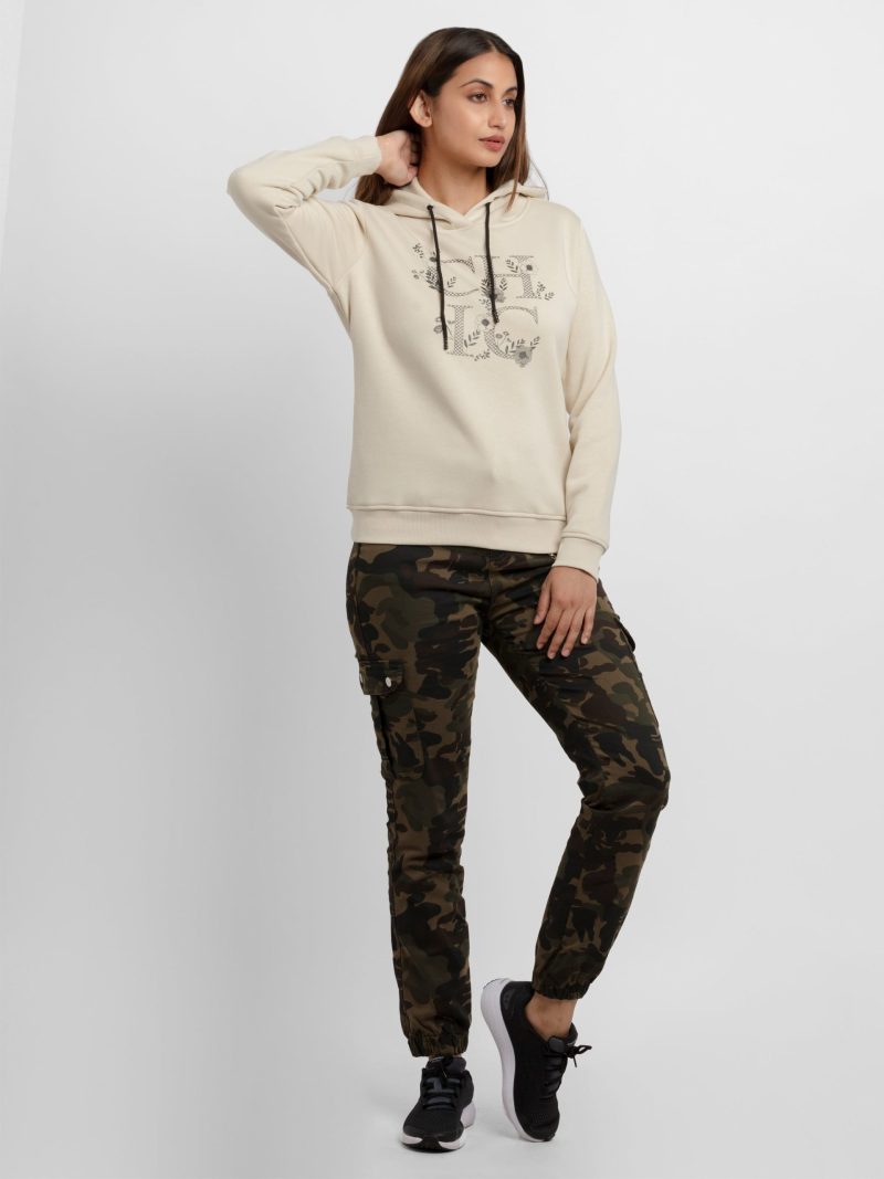 Womens Printed Hooded Sweatshirt