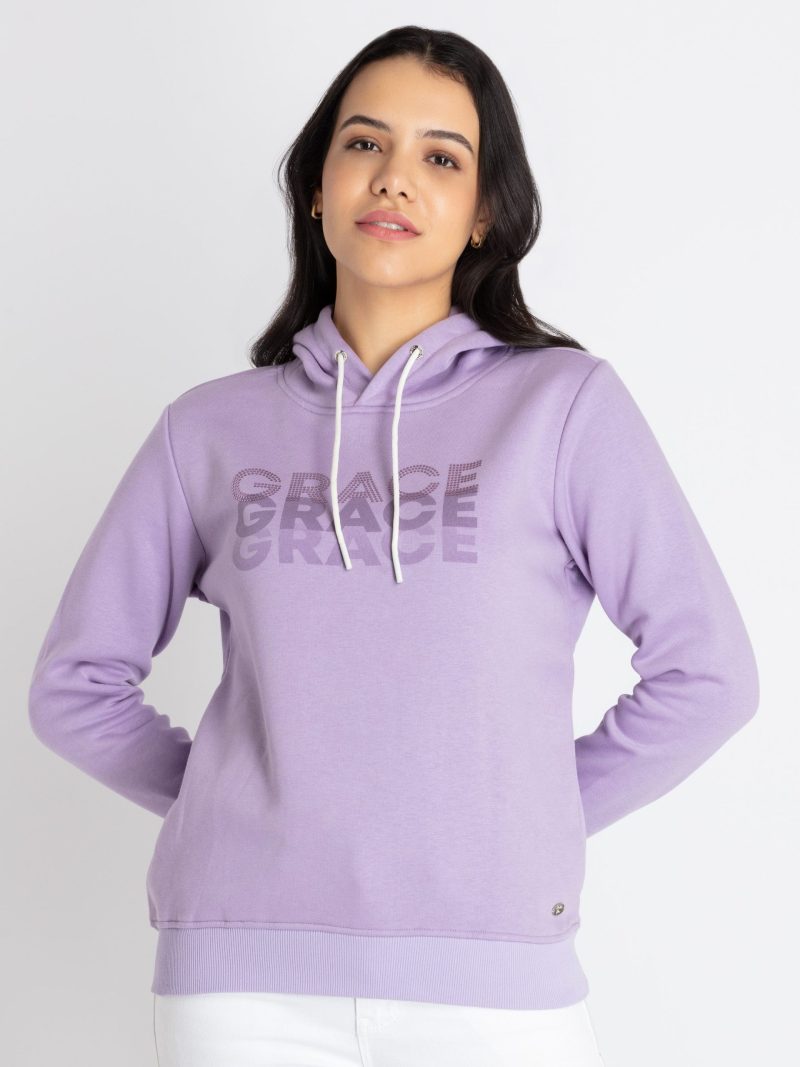 Womens Printed Hooded Sweatshirt