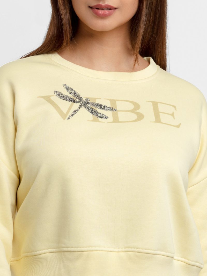 Womens Printed Round Neck Sweatshirt