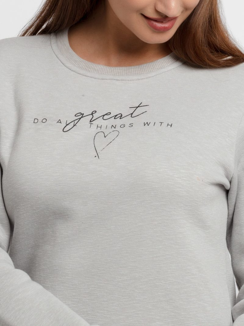 Womens Printed Round Neck Sweatshirt