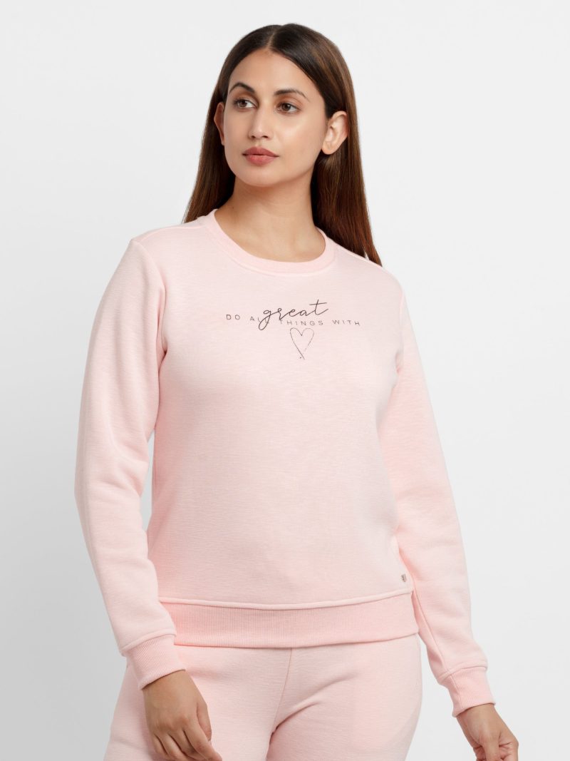Womens Printed Round Neck Sweatshirt