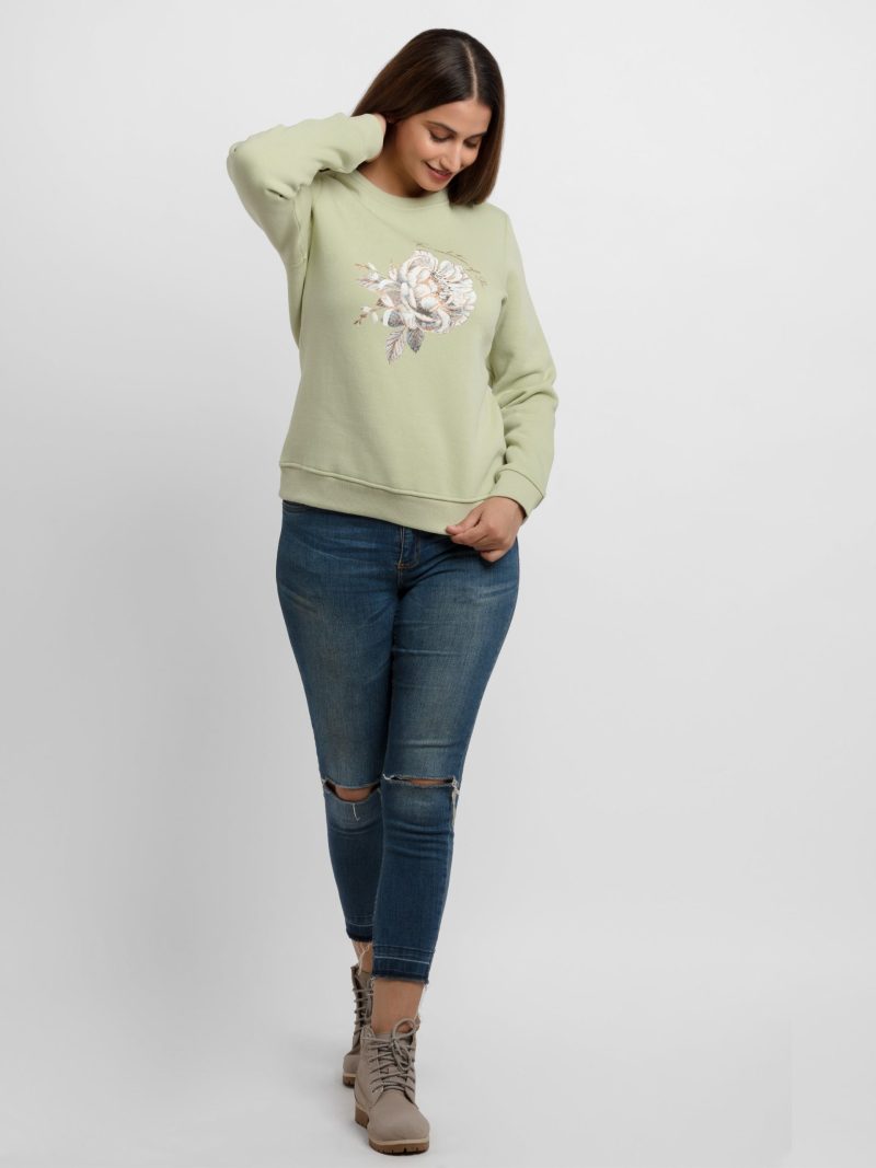 Womens Printed Hooded Sweatshirt