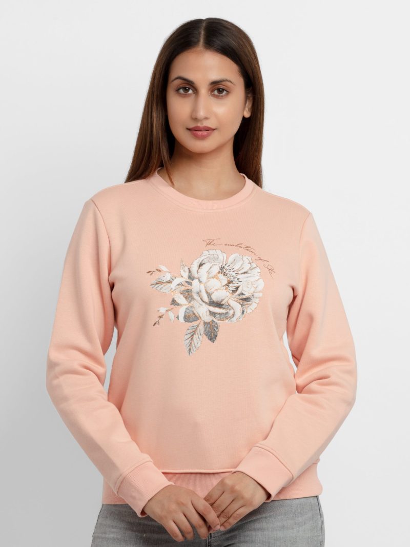 Womens Printed Hooded Sweatshirt