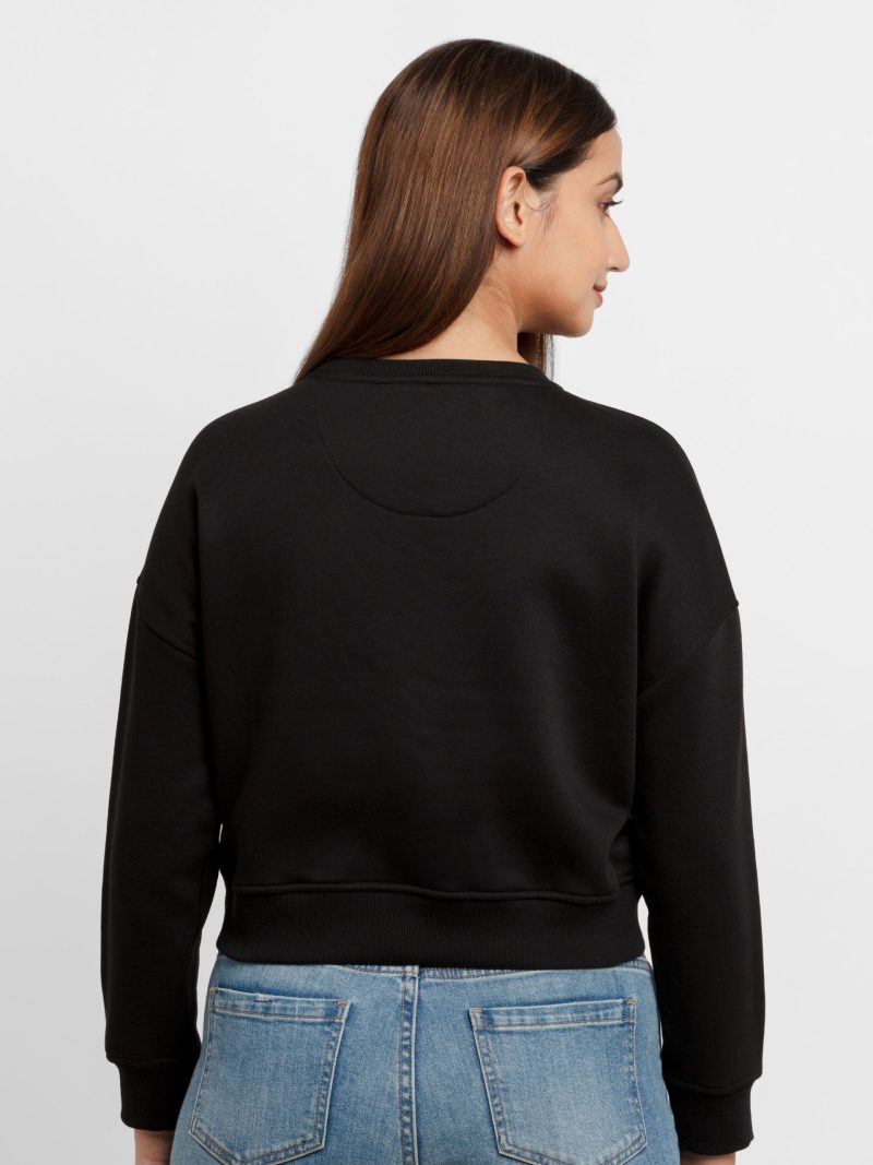 Womens Printed Round Neck Sweatshirt