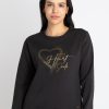 Womens Printed Round Neck Sweatshirt