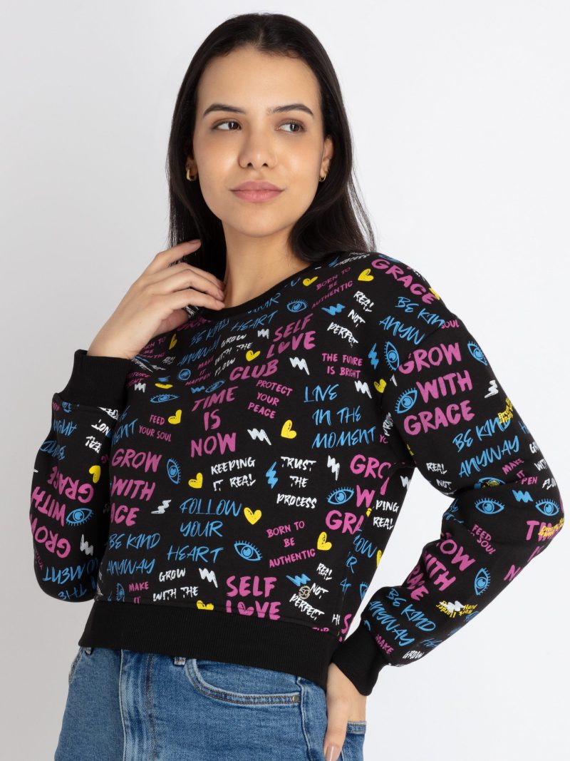 Womens All Over Printed Sweatshirt