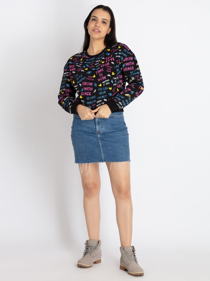 Womens All Over Printed Sweatshirt