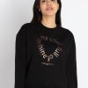Womens Printed Round Neck Sweatshirt