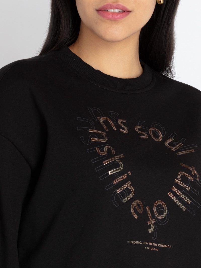 Womens Printed Round Neck Sweatshirt