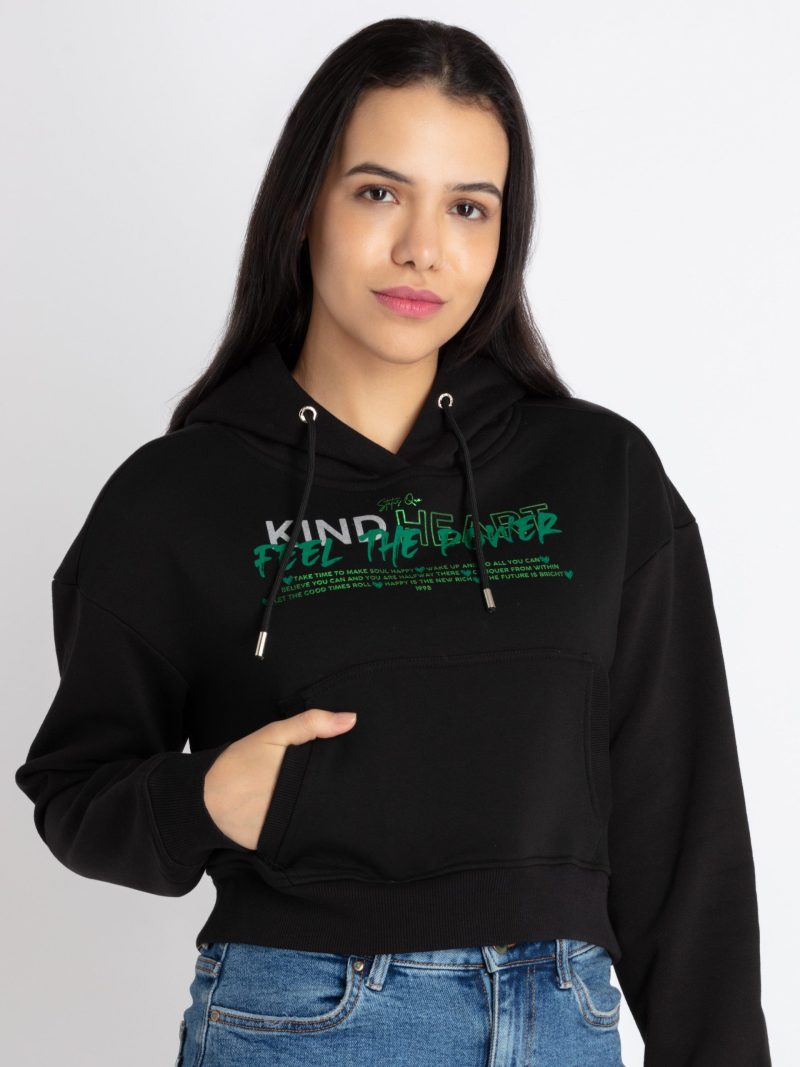 Womens Printed Hooded Sweatshirt