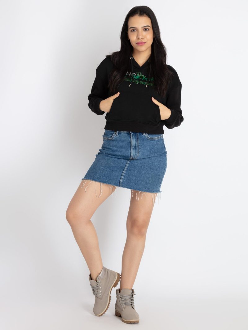 Womens Printed Hooded Sweatshirt