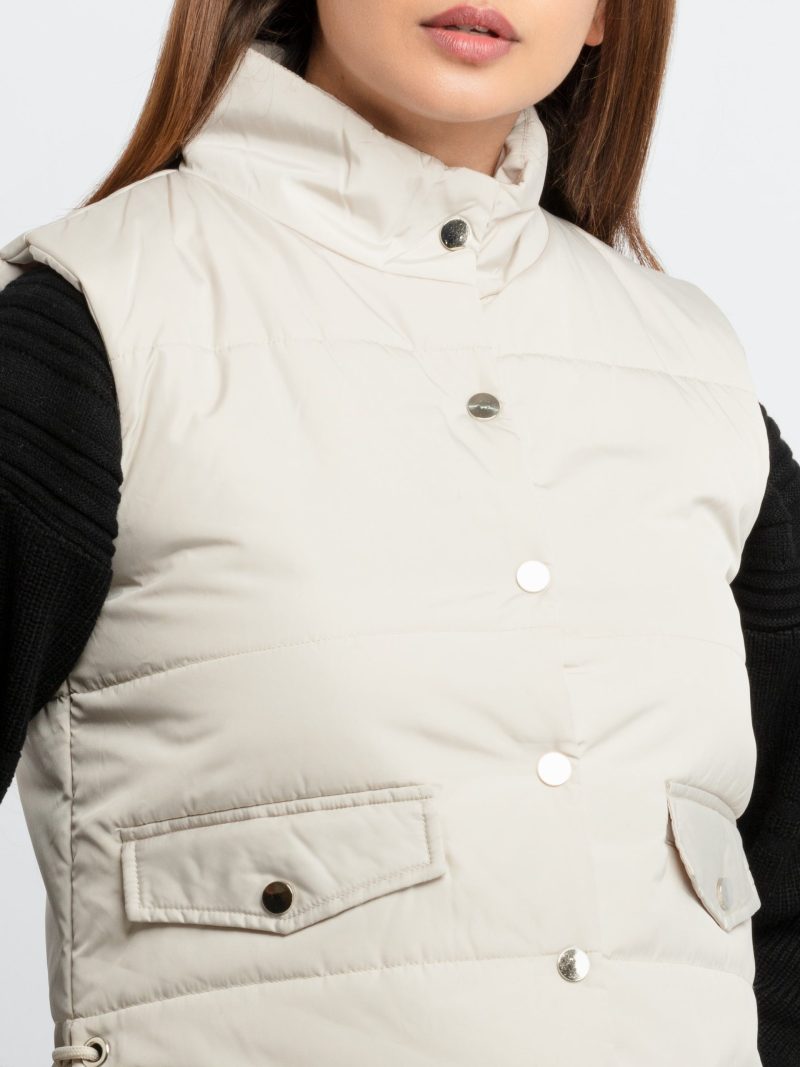 Womens Quilted High Neck Sleeveless Jacket