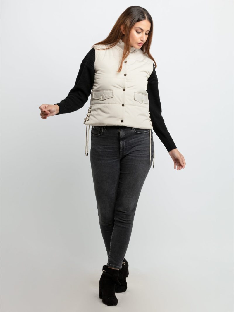 Womens Quilted High Neck Sleeveless Jacket