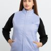 Womens Quilted Reversible High Neck Sleeveless Jacket