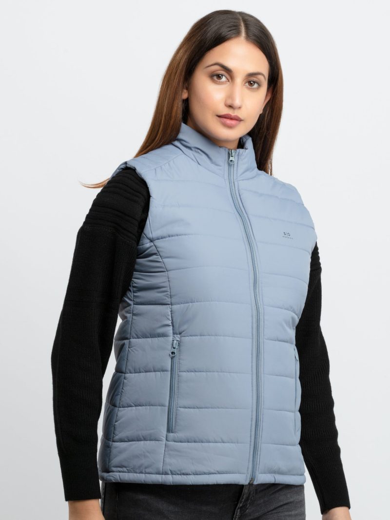 Status Quo Womens Quilted High Neck Sleeveless Jacket