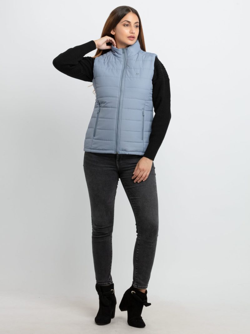 Status Quo Womens Quilted High Neck Sleeveless Jacket