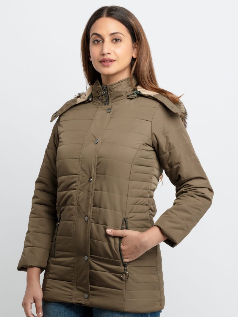 Womens Quilted Hooded Jacket