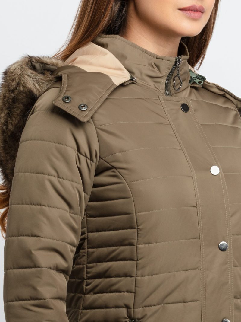 Womens Quilted Hooded Jacket