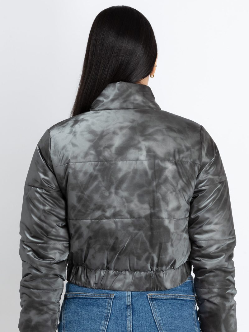 Womens Solid High Neck Jacket