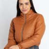 Womens Quilted High Neck Puffer Jacket