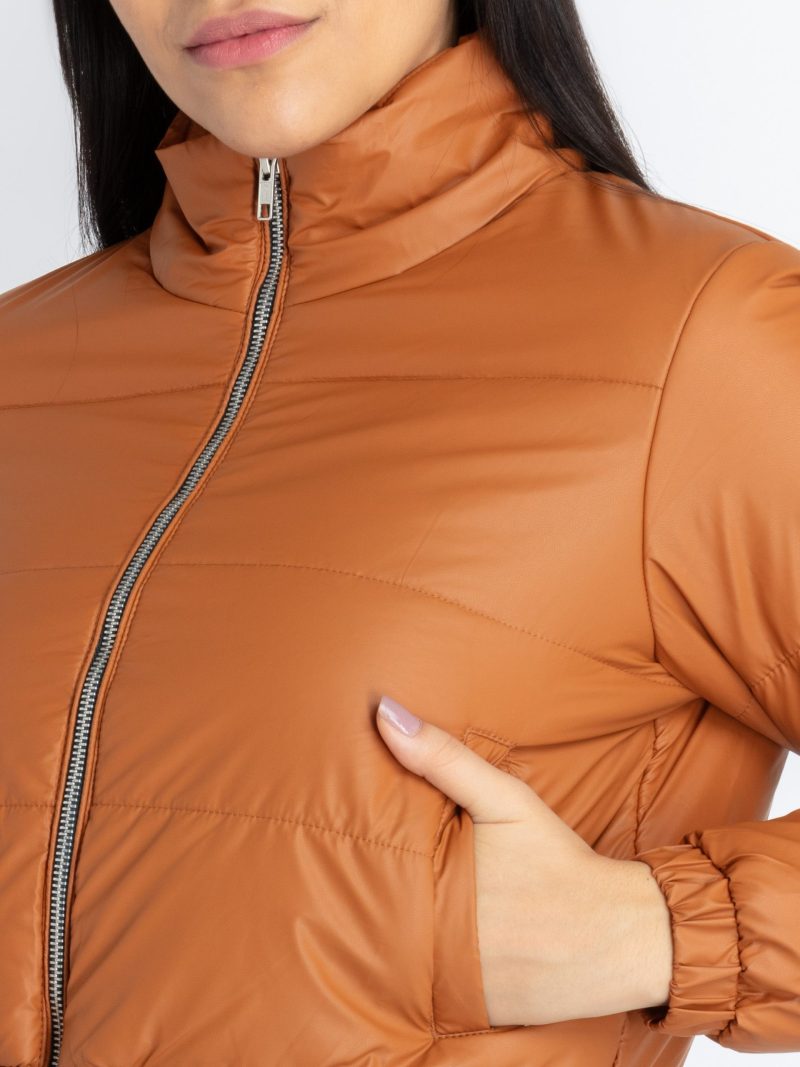 Womens Quilted High Neck Puffer Jacket