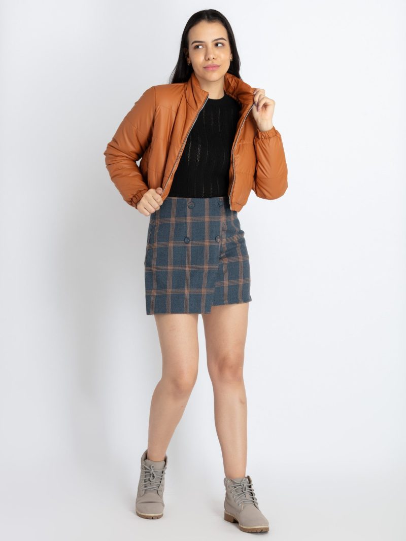 Womens Quilted High Neck Puffer Jacket