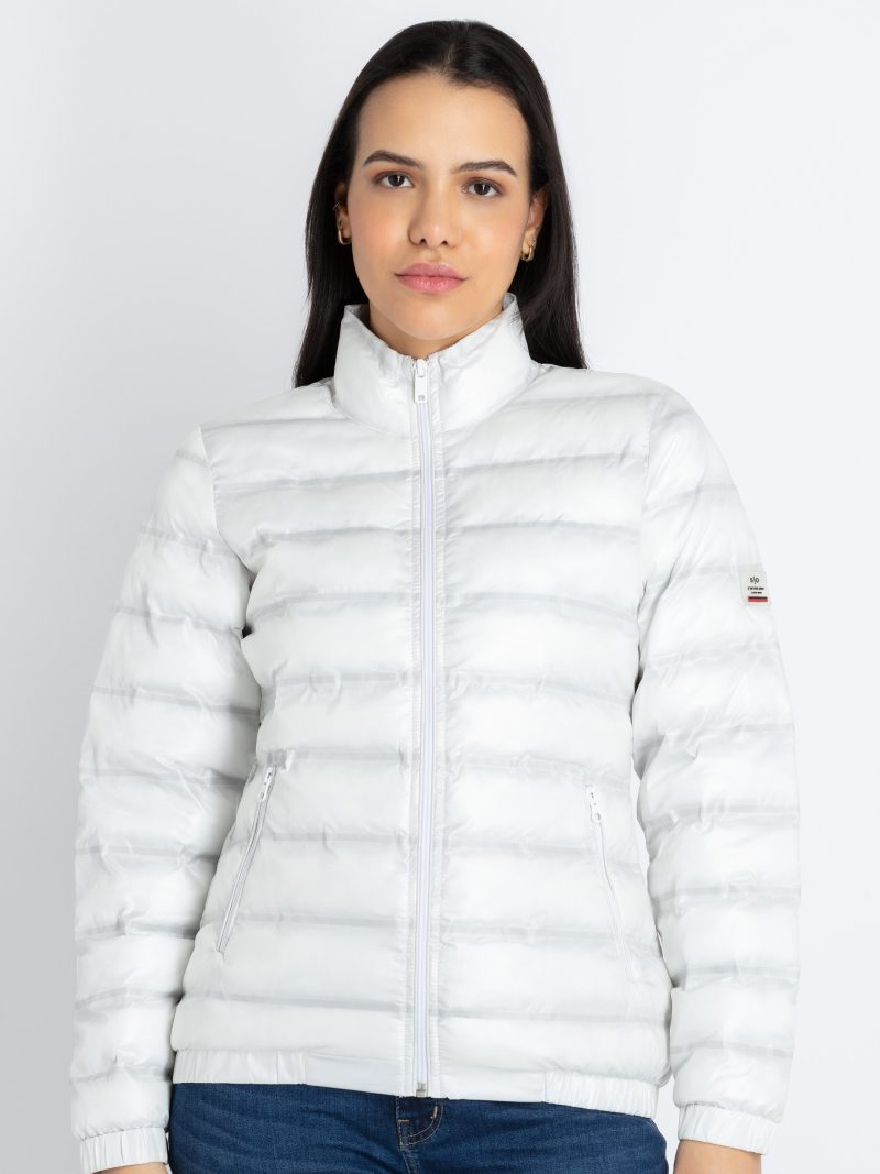 Status Quo Womens Quilted High Neck Puffer Jacket