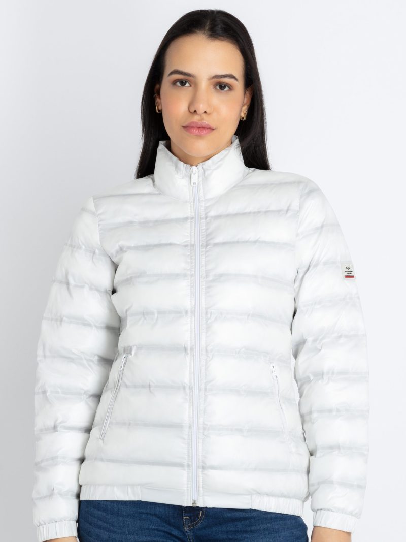 Status Quo Womens Quilted High Neck Puffer Jacket