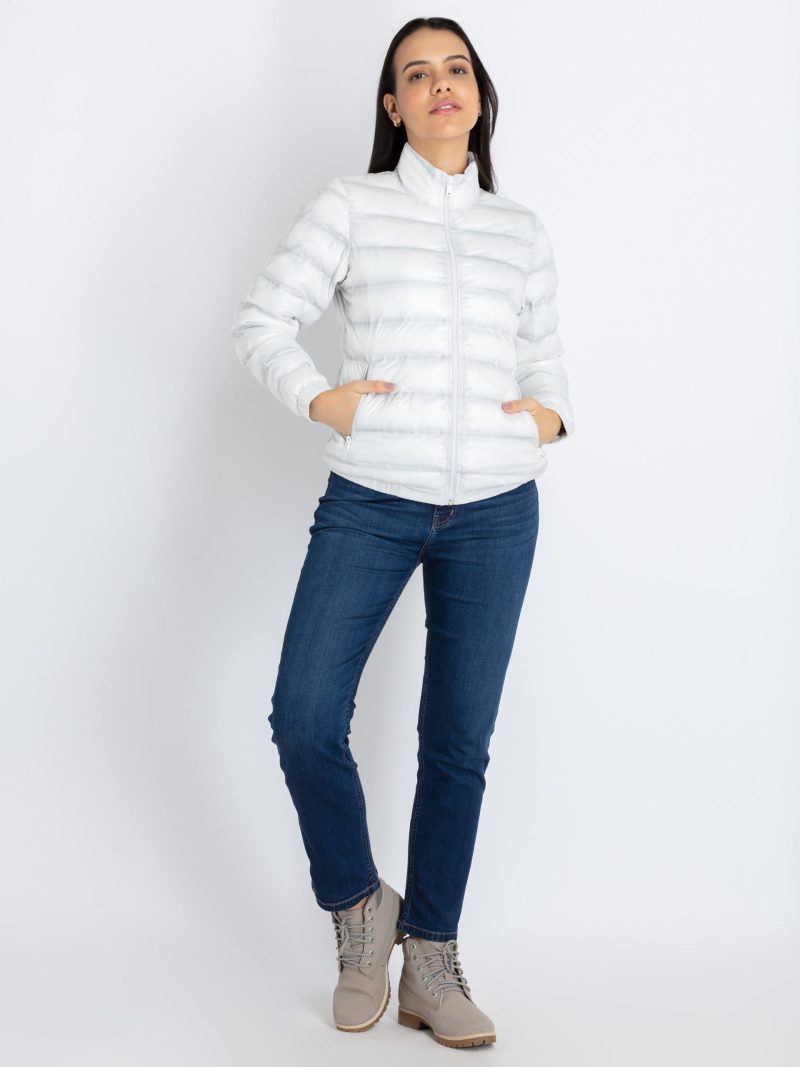 Status Quo Womens Quilted High Neck Puffer Jacket