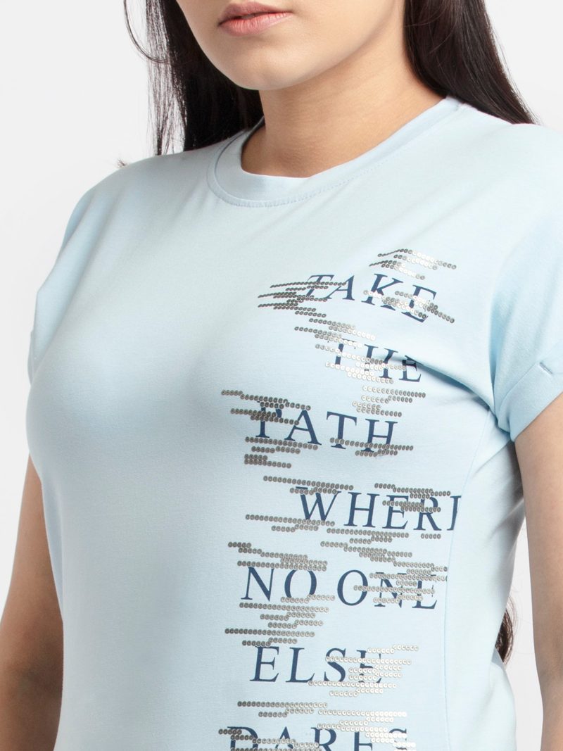 Status Quo Women Printed Round Neck T-Shirt