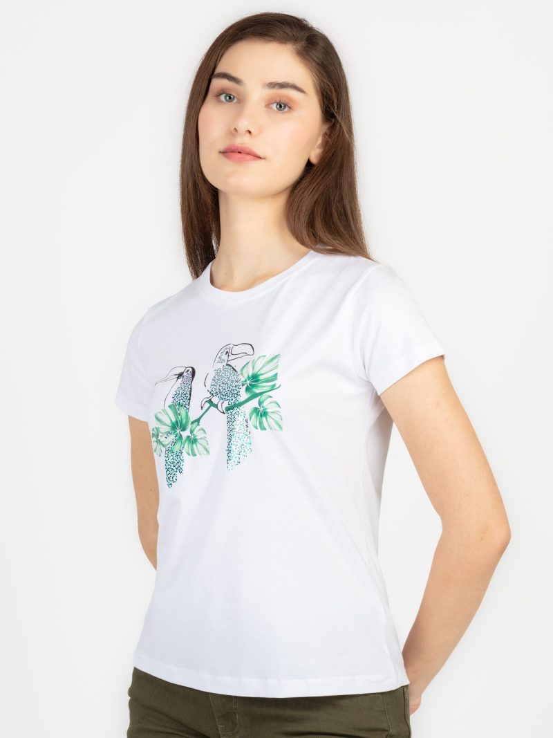 Womens Printed Round Neck T-Shirt