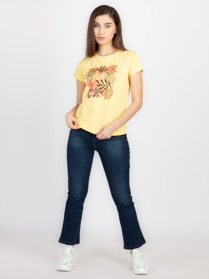 Womens Printed Round Neck T-Shirt