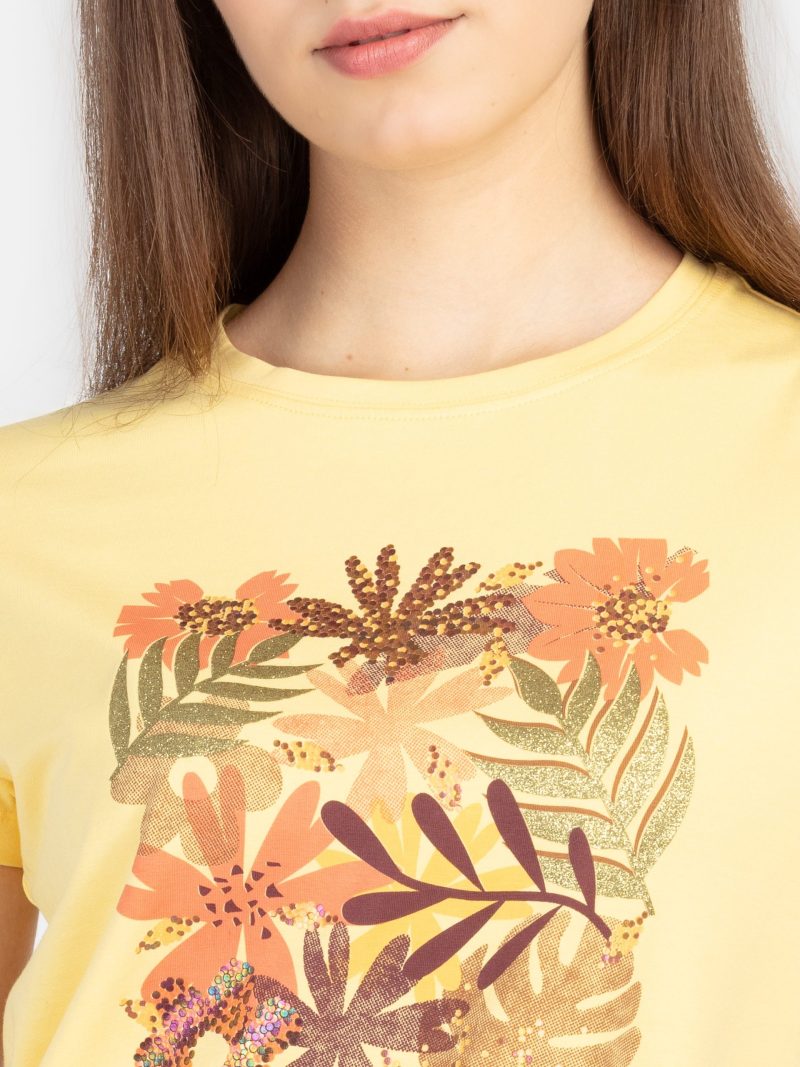 Womens Printed Round Neck T-Shirt